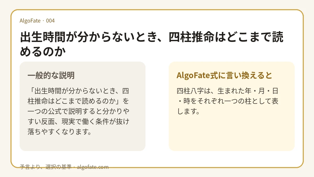 태어난 시간을 모를 때 사주를 읽는 현실적인 방법