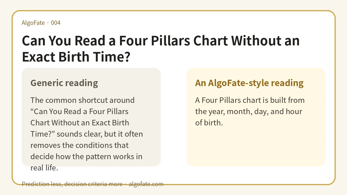 Can You Read a Four Pillars Chart Without an Exact Birth Time? - 이미지 1