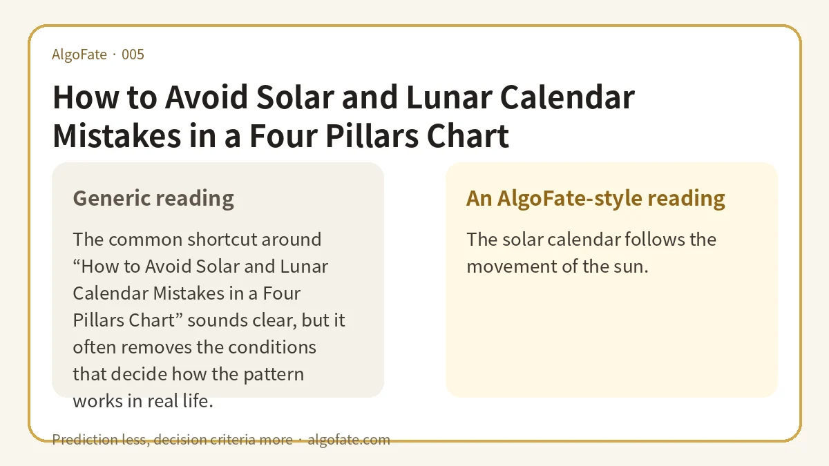 How to Avoid Solar and Lunar Calendar Mistakes in a Four Pillars Chart - 이미지 1