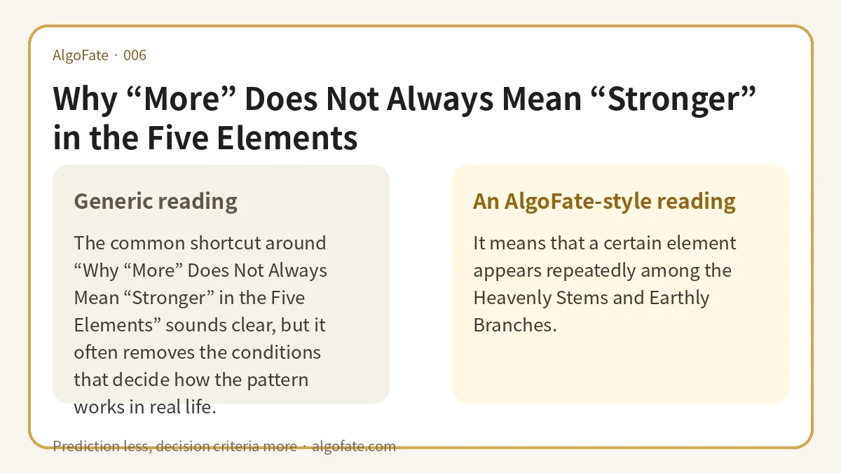 Why “More” Does Not Always Mean “Stronger” in the Five Elements - 이미지 1