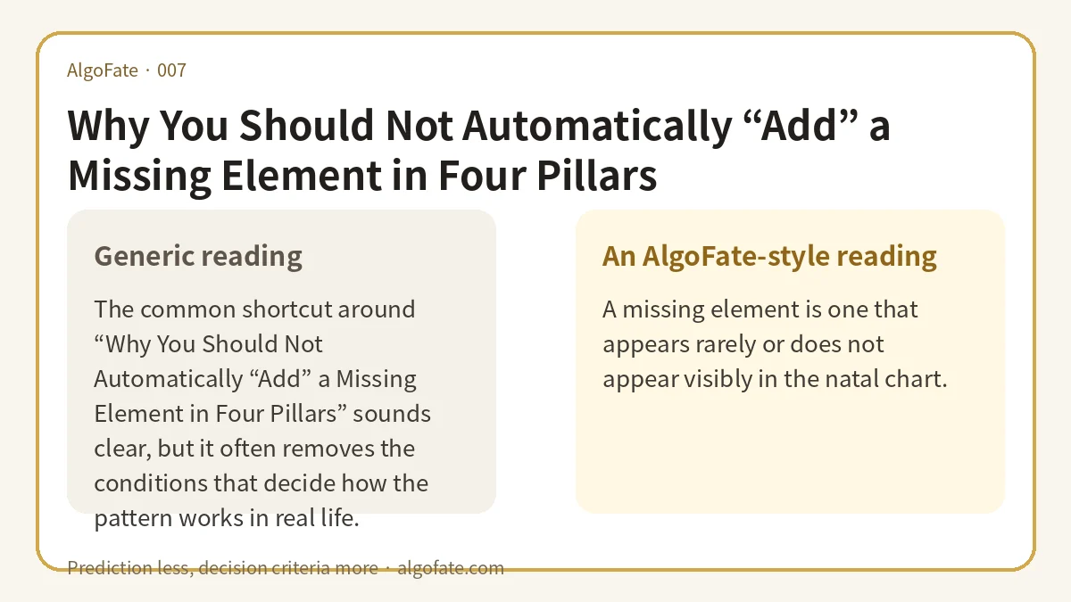 Why You Should Not Automatically “Add” a Missing Element in Four Pillars - 이미지 1
