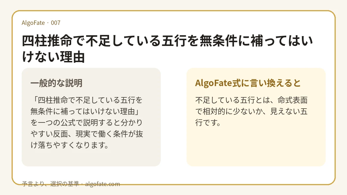 四柱推命で不足している五行を無条件に補ってはいけない理由 - 이미지 1