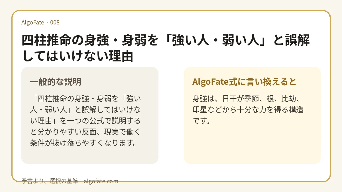 四柱推命の身強・身弱を「強い人・弱い人」と誤解してはいけない理由 - 이미지 1