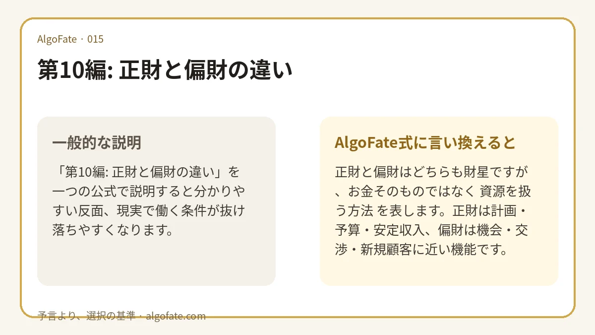第10編: 正財と偏財の違い - 이미지 1