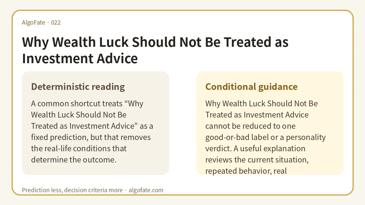 Why Wealth Luck Should Not Be Treated as Investment Advice - 이미지 1