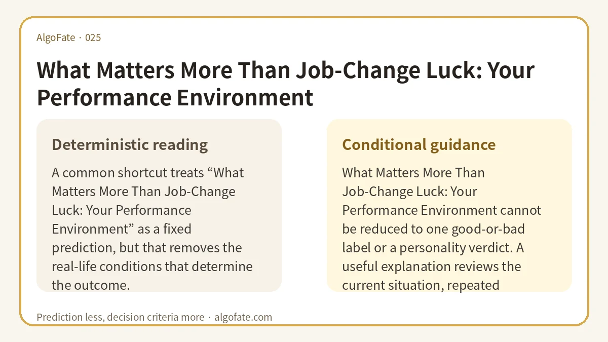 What Matters More Than Job-Change Luck: Your Performance Environment - 이미지 1