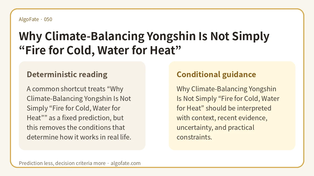 Why Climate-Balancing Yongshin Is Not Simply “Fire for Cold, Water for Heat” - 이미지 1