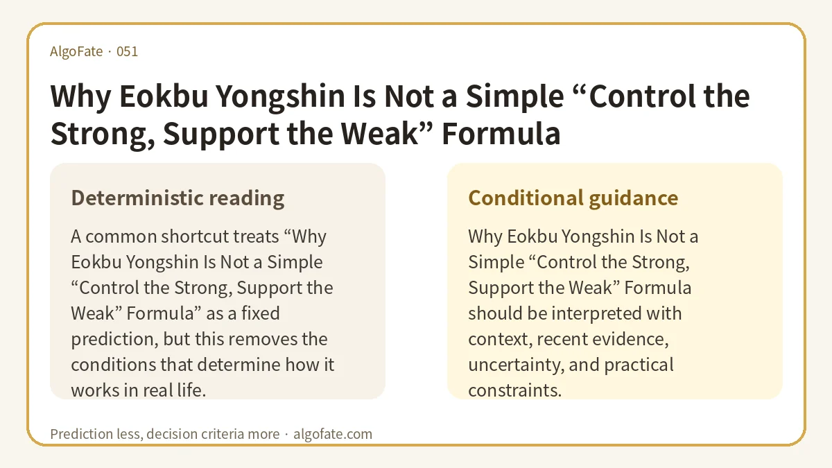 Why Eokbu Yongshin Is Not a Simple “Control the Strong, Support the Weak” Formula - 이미지 1