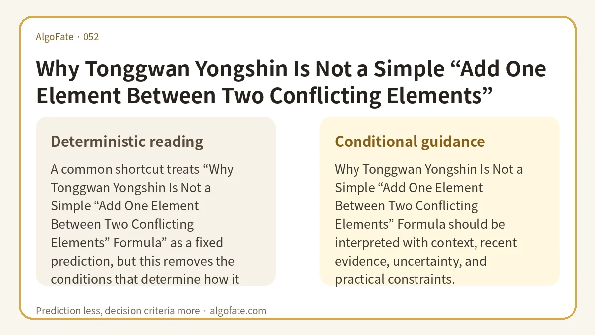 Why Tonggwan Yongshin Is Not a Simple “Add One Element Between Two Conflicting Elements” Formula - 이미지 1
