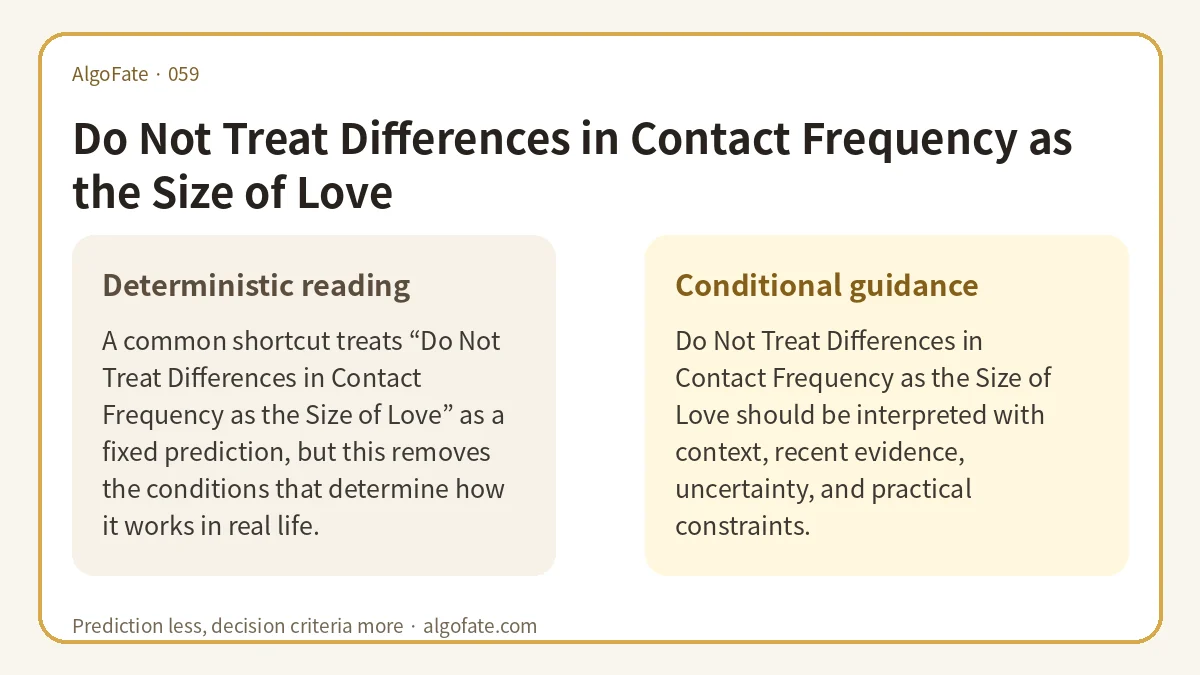 Do Not Treat Differences in Contact Frequency as the Size of Love - 이미지 1