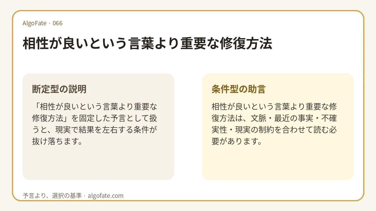 相性が良いという言葉より重要な修復方法 - 이미지 1