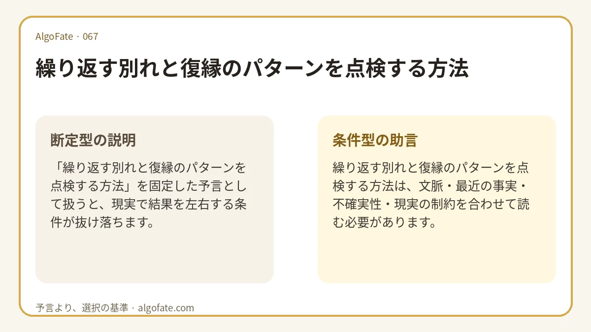 繰り返す別れと復縁のパターンを点検する方法 - 이미지 1