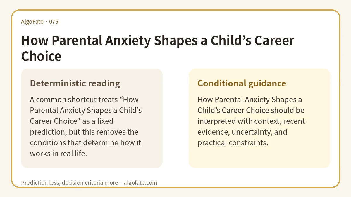 How Parental Anxiety Shapes a Child’s Career Choice - 이미지 1