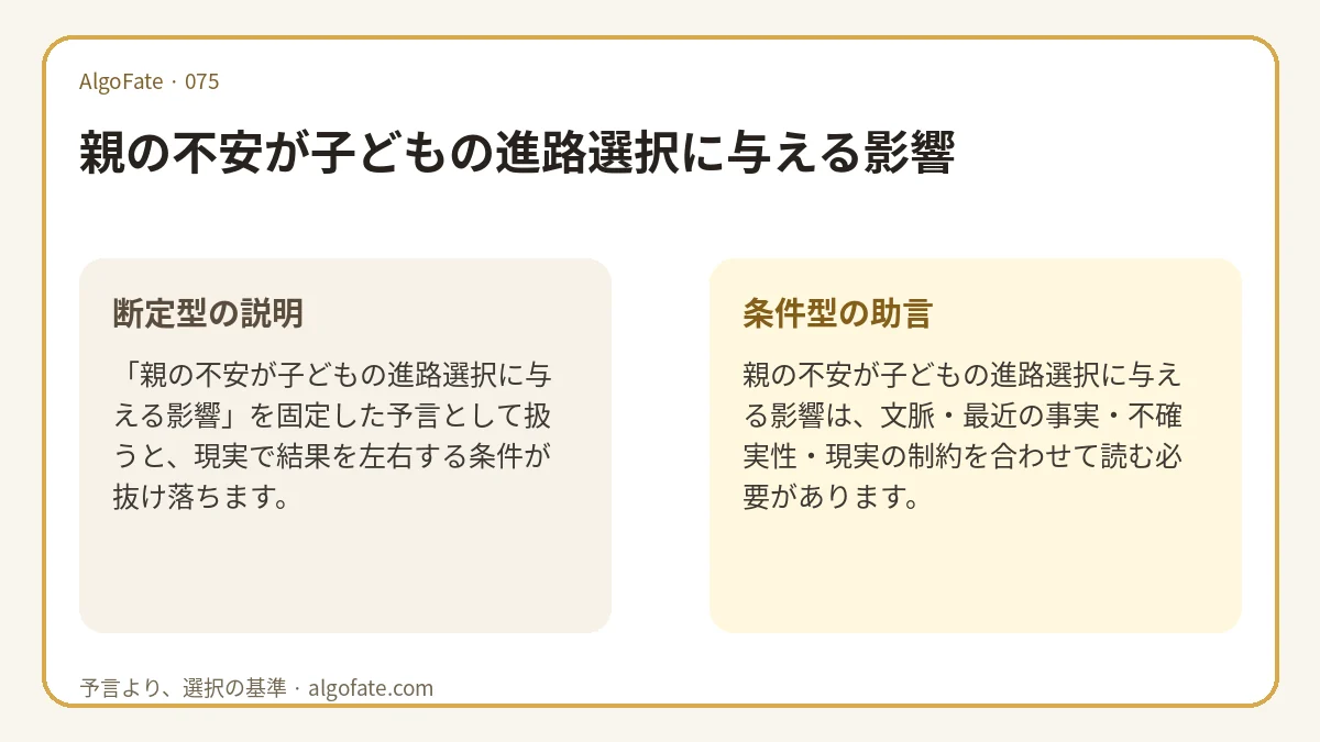 親の不安が子どもの進路選択に与える影響 - 이미지 1