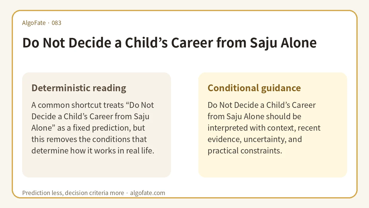 Do Not Decide a Child’s Career from Saju Alone - 이미지 1