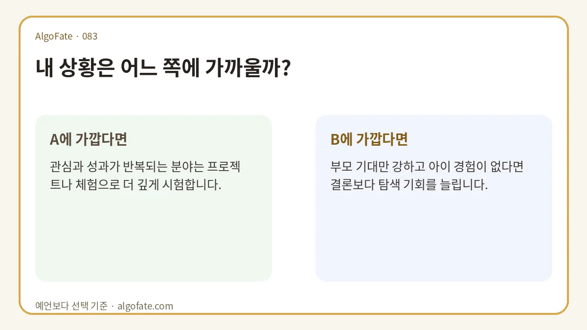 자녀 진로를 사주 하나로 결정하면 안 되는 이유 분기형 조언
