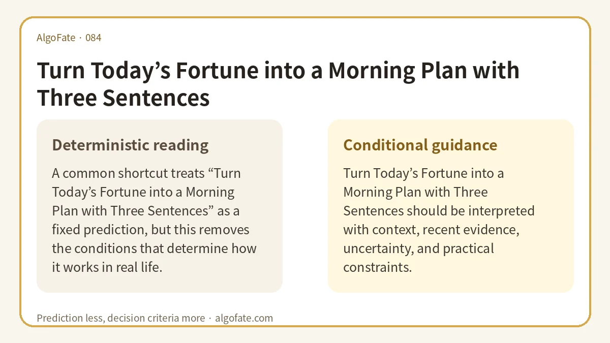 Turn Today’s Fortune into a Morning Plan with Three Sentences - 이미지 1