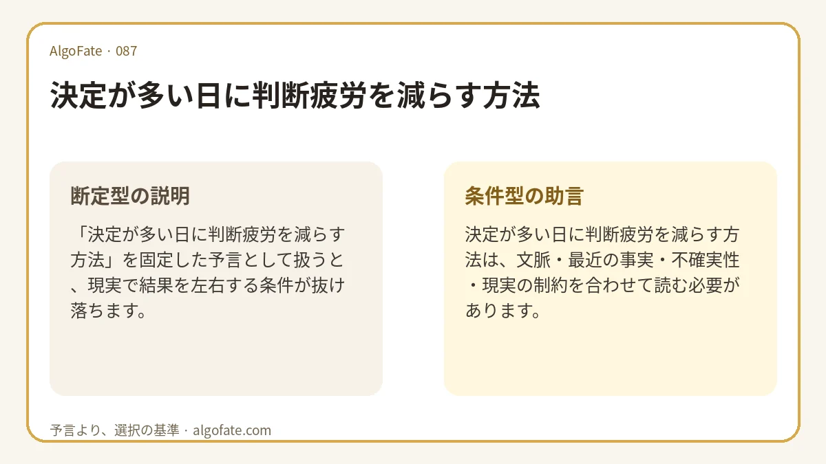 決定が多い日に判断疲労を減らす方法 - 이미지 1