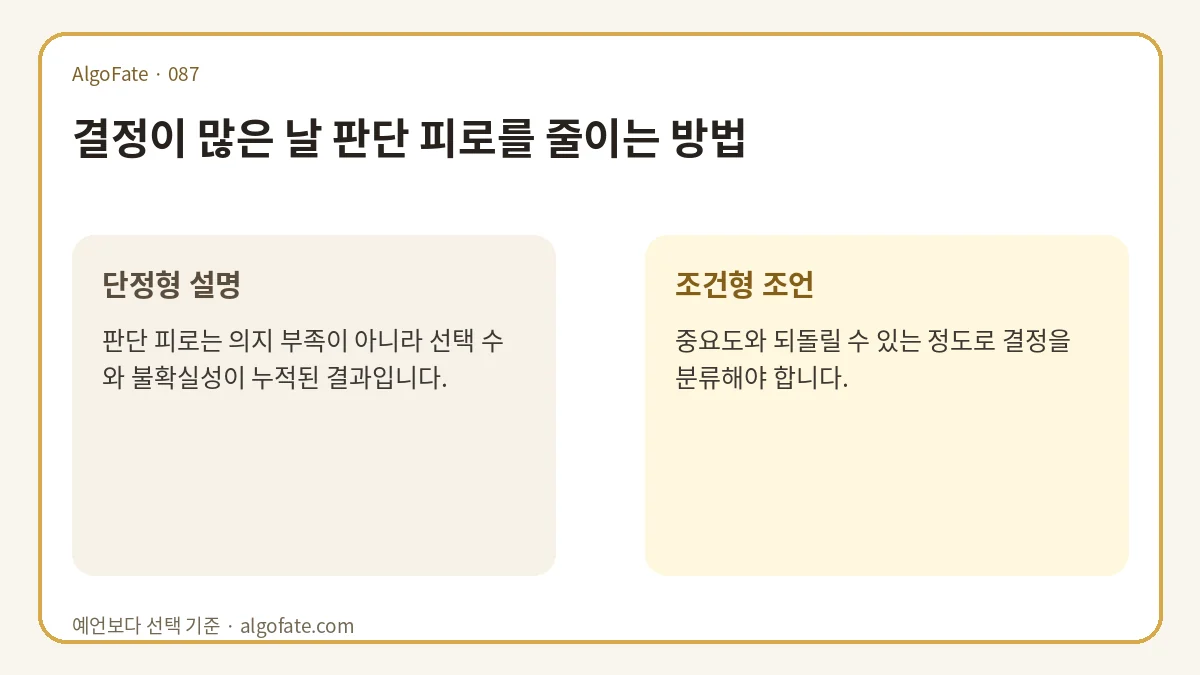 결정이 많은 날 판단 피로를 줄이는 방법 - 이미지 1
