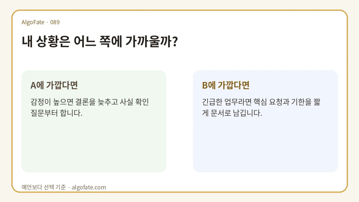말실수가 걱정되는 날 쓰는 대화 점검법 분기형 조언