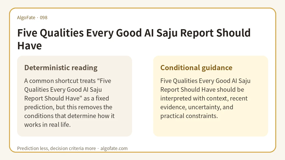 Five Qualities Every Good AI Saju Report Should Have - 이미지 1
