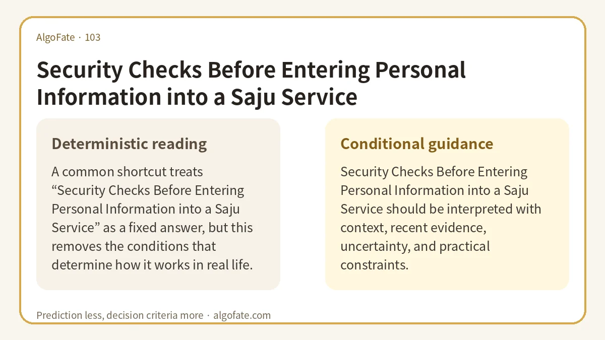 Security Checks Before Entering Personal Information into a Saju Service - 이미지 1