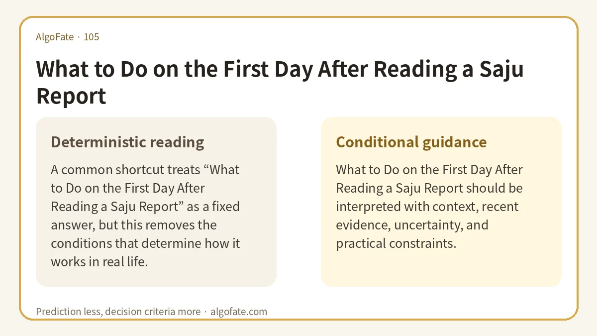 What to Do on the First Day After Reading a Saju Report - 이미지 1