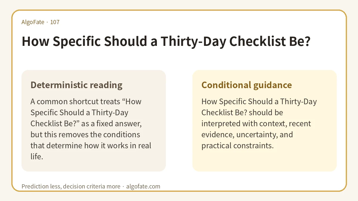 How Specific Should a Thirty-Day Checklist Be? - 이미지 1