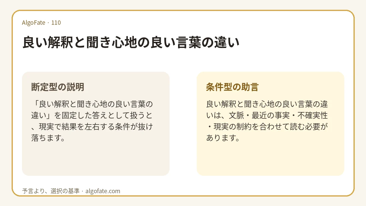 良い解釈と聞き心地の良い言葉の違い - 이미지 1