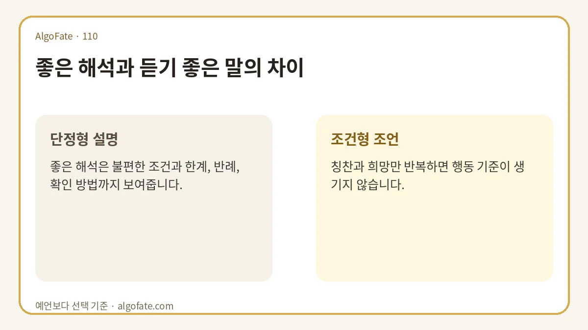 좋은 해석과 듣기 좋은 말의 차이 - 이미지 1