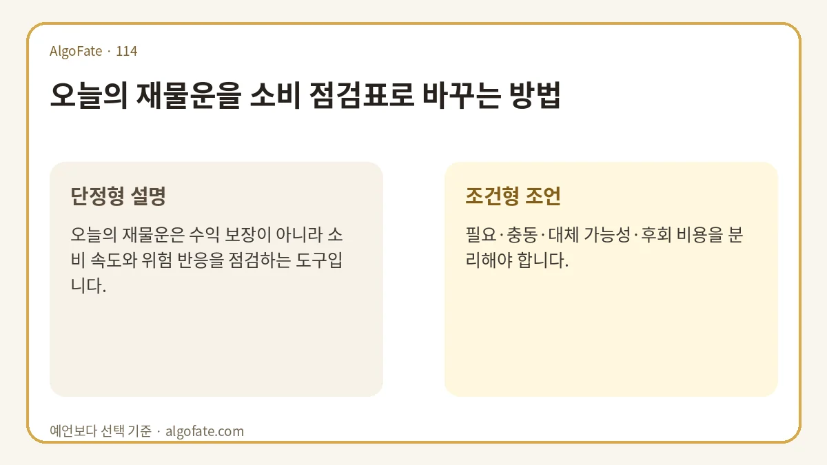 오늘의 재물운을 소비 점검표로 바꾸는 방법 - 이미지 1